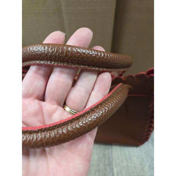 PINK HALEY Deep Mauve Brown Pink Tote Handbag Zip Top Purse Faux Leather - Picture 4 of 12